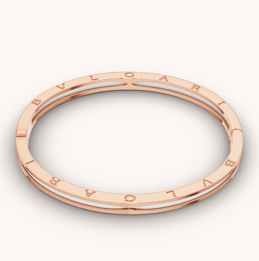 [Regalia Jewelry]ZERO 1 PINK GOLD WITH WHITE CERAMIC BRACELET