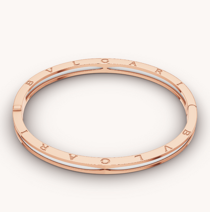 [Regalia Jewelry]ZERO 1 PINK GOLD WITH WHITE CERAMIC BRACELET