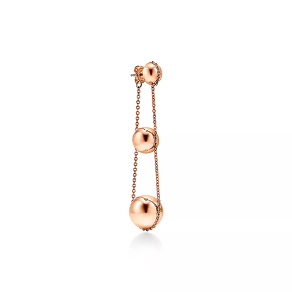 [Regalia Jewels]TRIPLE DROP PINK GOLD EARRINGS