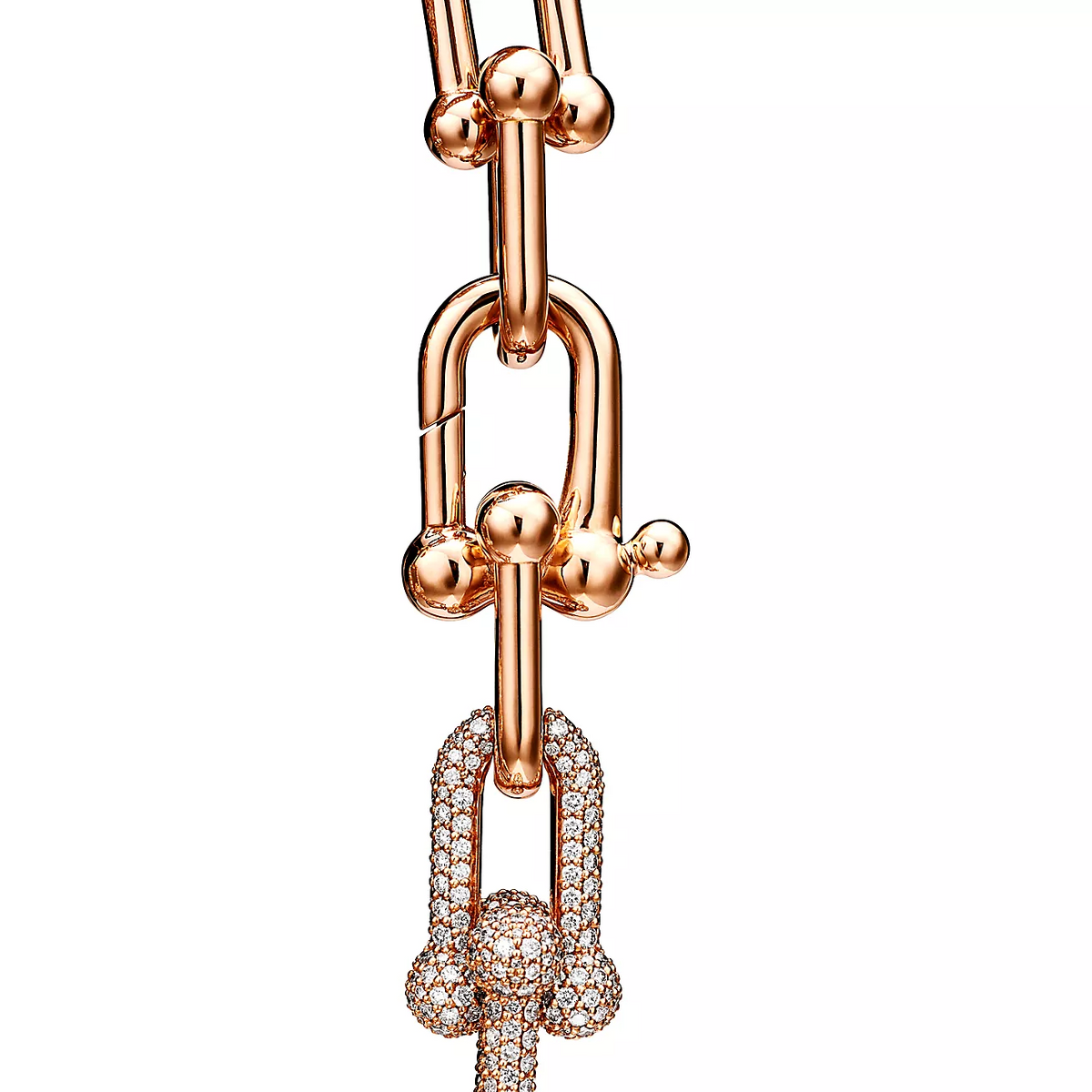[Regalia Jewels]HARDWEAR LARGE LINK PINK GOLD PAVED DIAMOND BRACELET