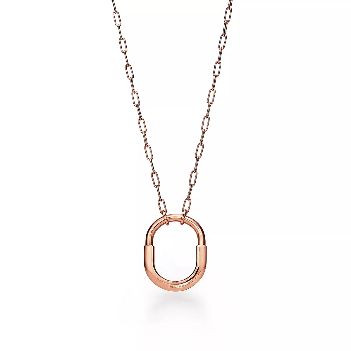 [Regalia Jewels]LOCK NECKLACE MEDIUM PENDANT PINK GOLD PAVED DIAMONDS