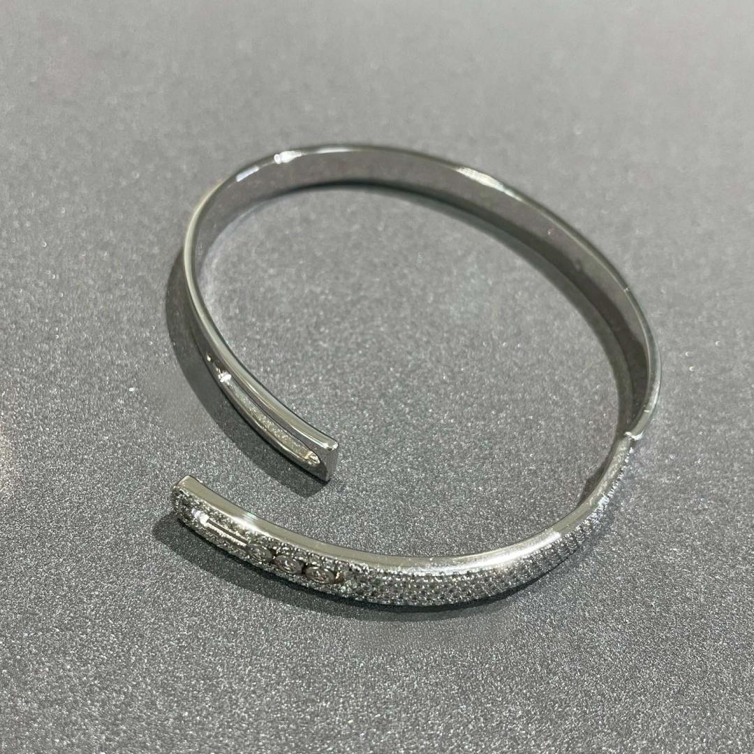 [Regalia  Jewels]Move Noa Rose Gold Pav¨¦ Diamond Bangle Bracelet