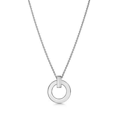 [Regalia Jewels]T CIRCLE PENDENT SILVER NECKLACE