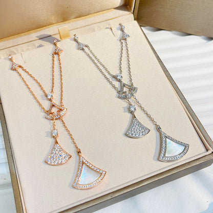 [Regalia Jewelry]DREAM NECKLACE WHITE MOP FULL DIAMOND
