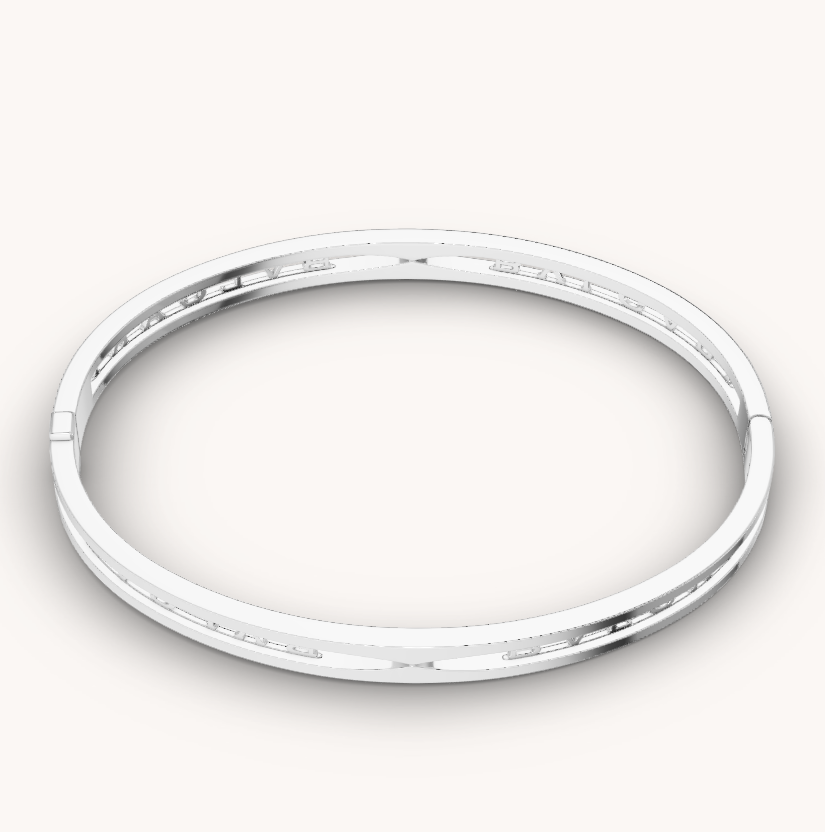 [Regalia Jewelry]ZERO 1 SPIRAL LOGO SILVER BRACELET