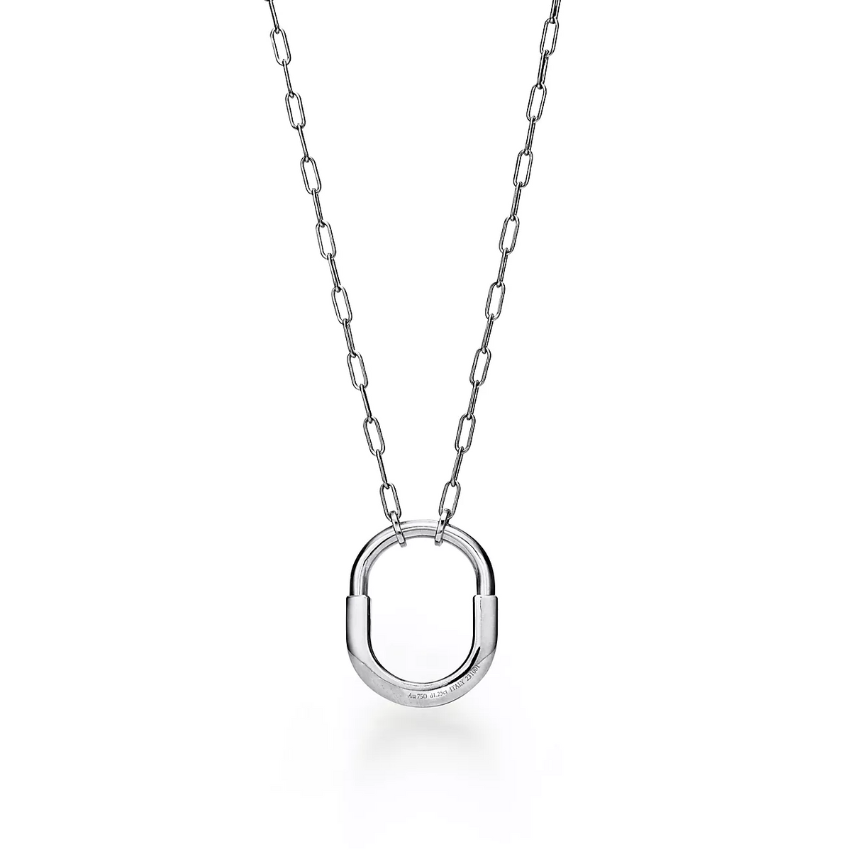 [Regalia Jewels]LOCK NECKLACE MEDIUM PENDANT SILVER PAVED DIAMONDS