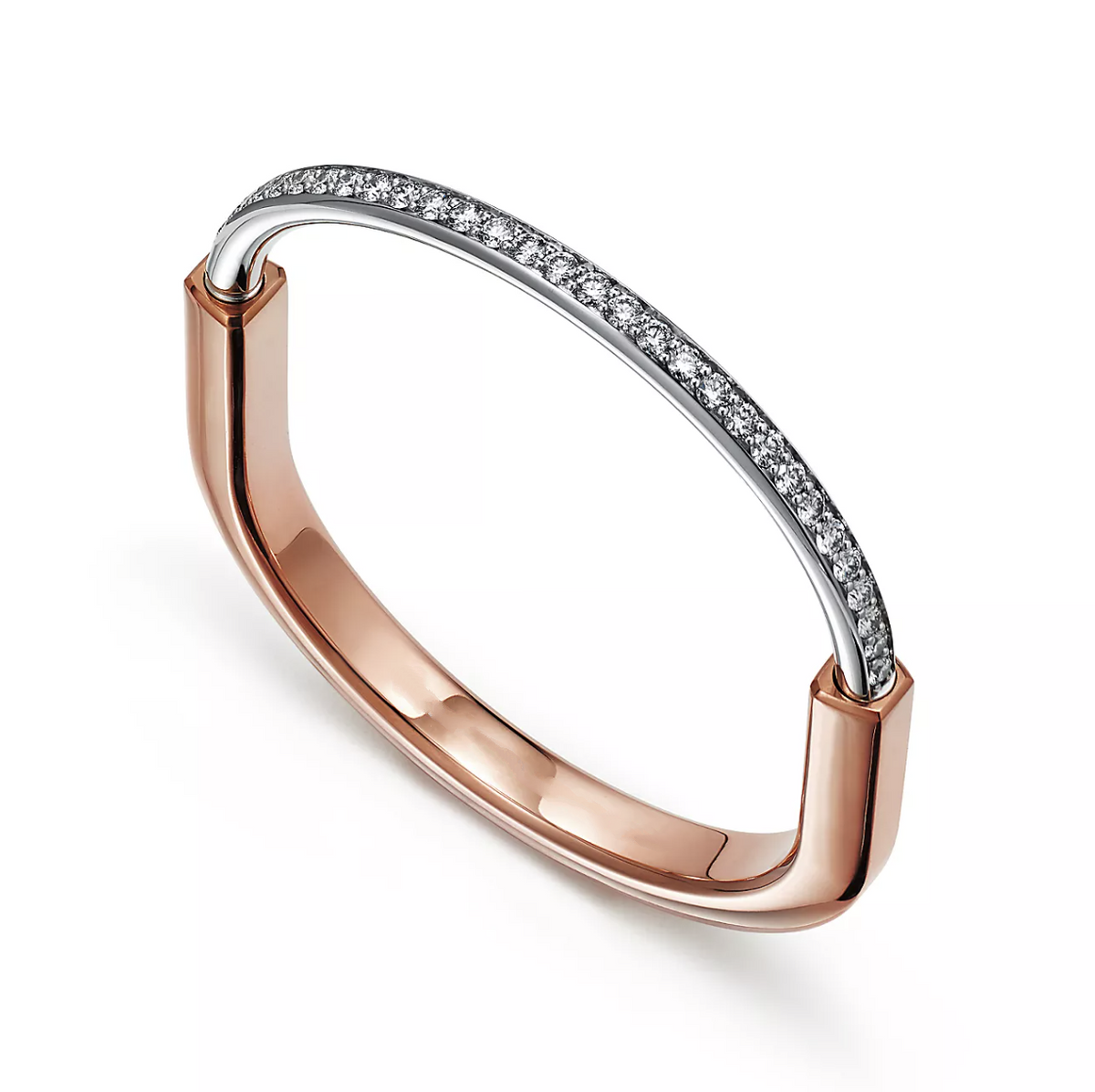 [Regalia Jewels]LOCK BRACELET ROSE AND WHITE GOLD DIAMOND