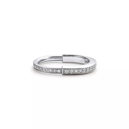[Regalia Jewels]LOCK RING SILVER DIAMOND PAVED