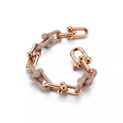 [Regalia Jewels]HARDWEAR LARGE LINK PINK GOLD PAVED DIAMOND BRACELET