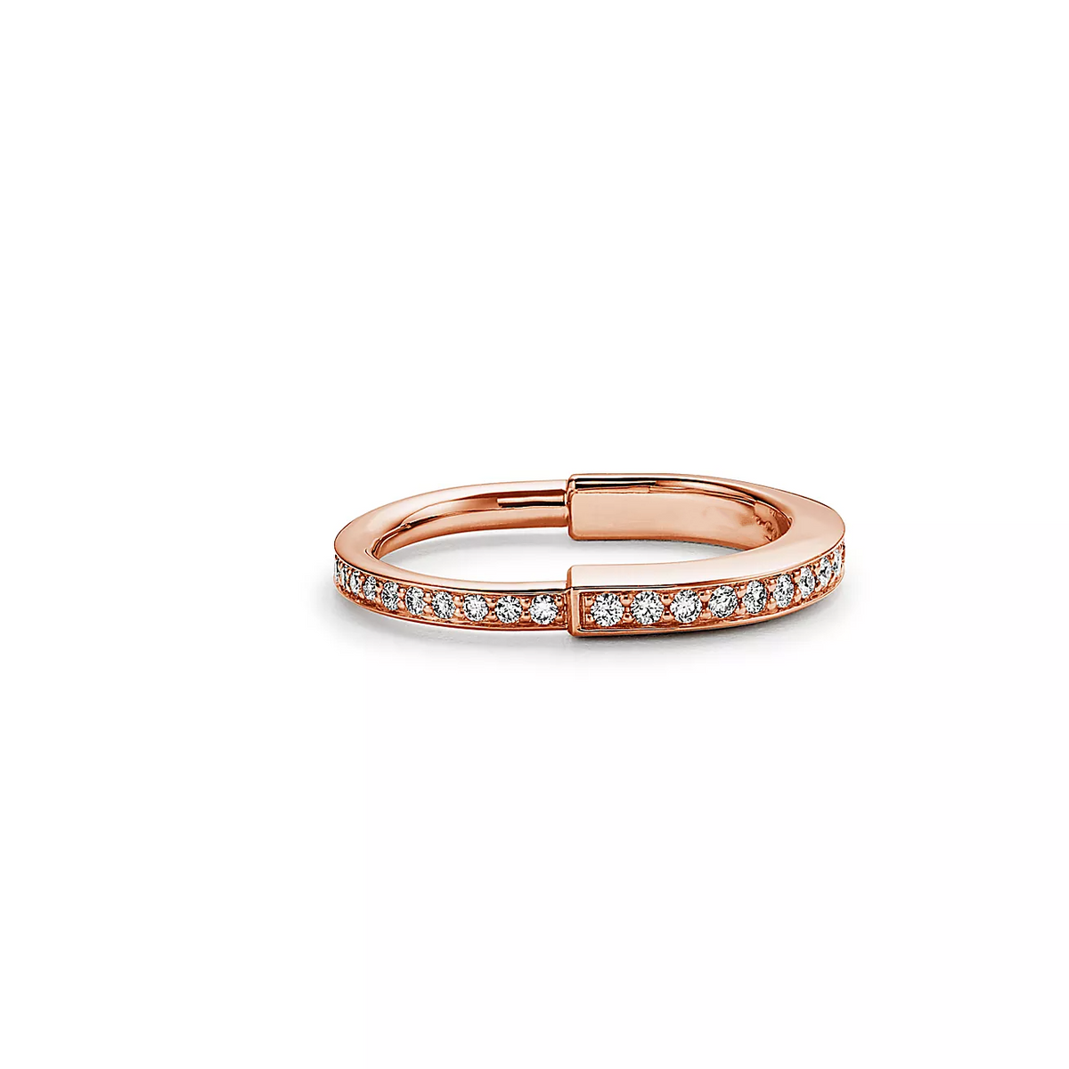 [Regalia Jewels]LOCK RING PINK GOLD DIAMOND PAVED