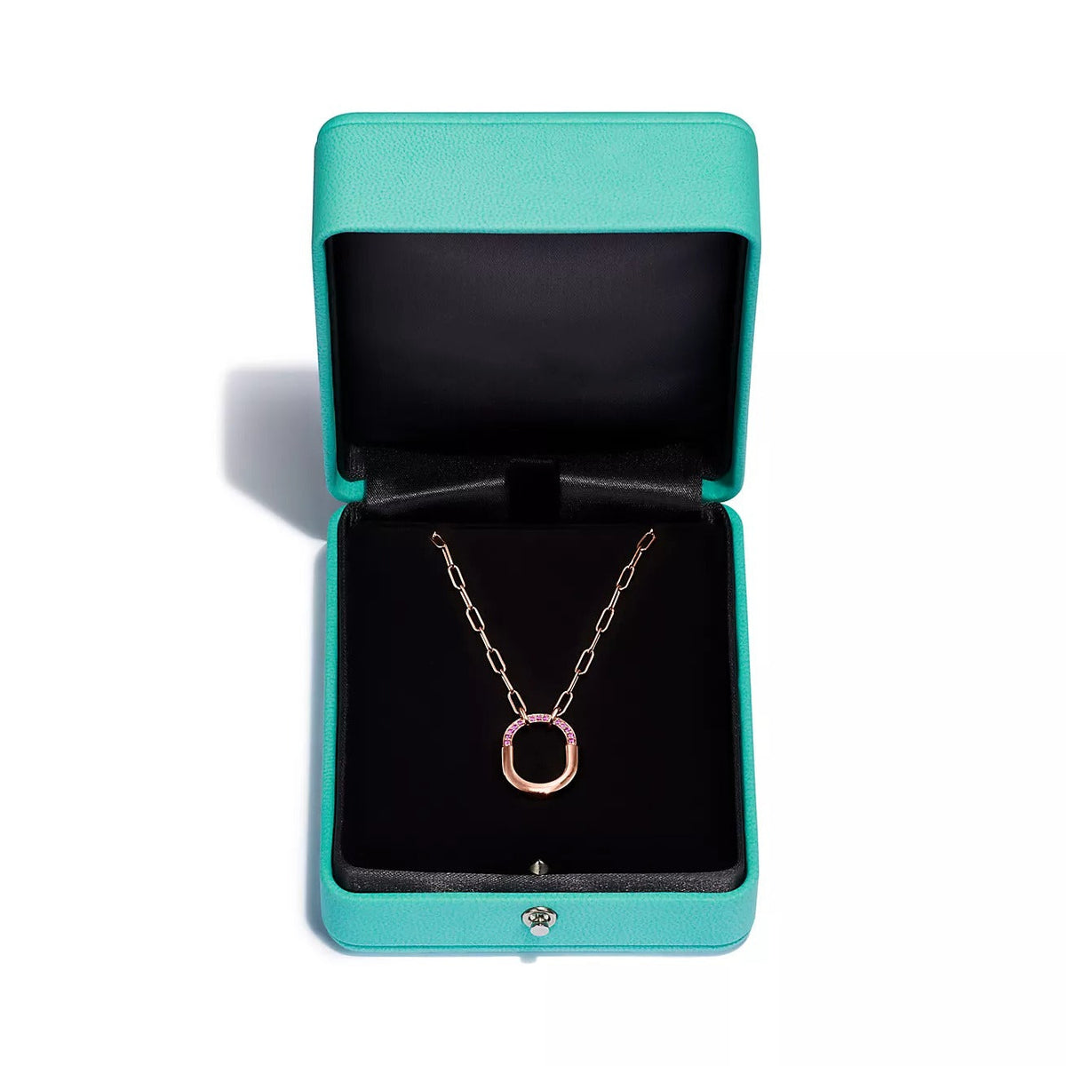 [Regalia Jewels]LOCK SMALL PENDANT PINK DIAMOND PINK GOLD NECKLACE