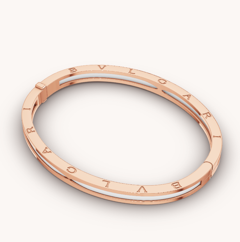 [Regalia Jewelry]ZERO 1 PINK GOLD WITH WHITE CERAMIC BRACELET