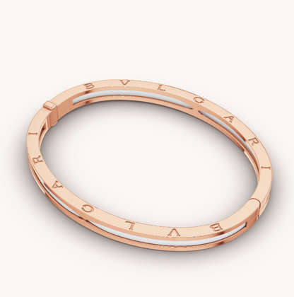 [Regalia Jewelry]ZERO 1 PINK GOLD WITH WHITE CERAMIC BRACELET