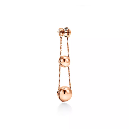 [Regalia Jewels]TRIPLE DROP PINK GOLD EARRINGS