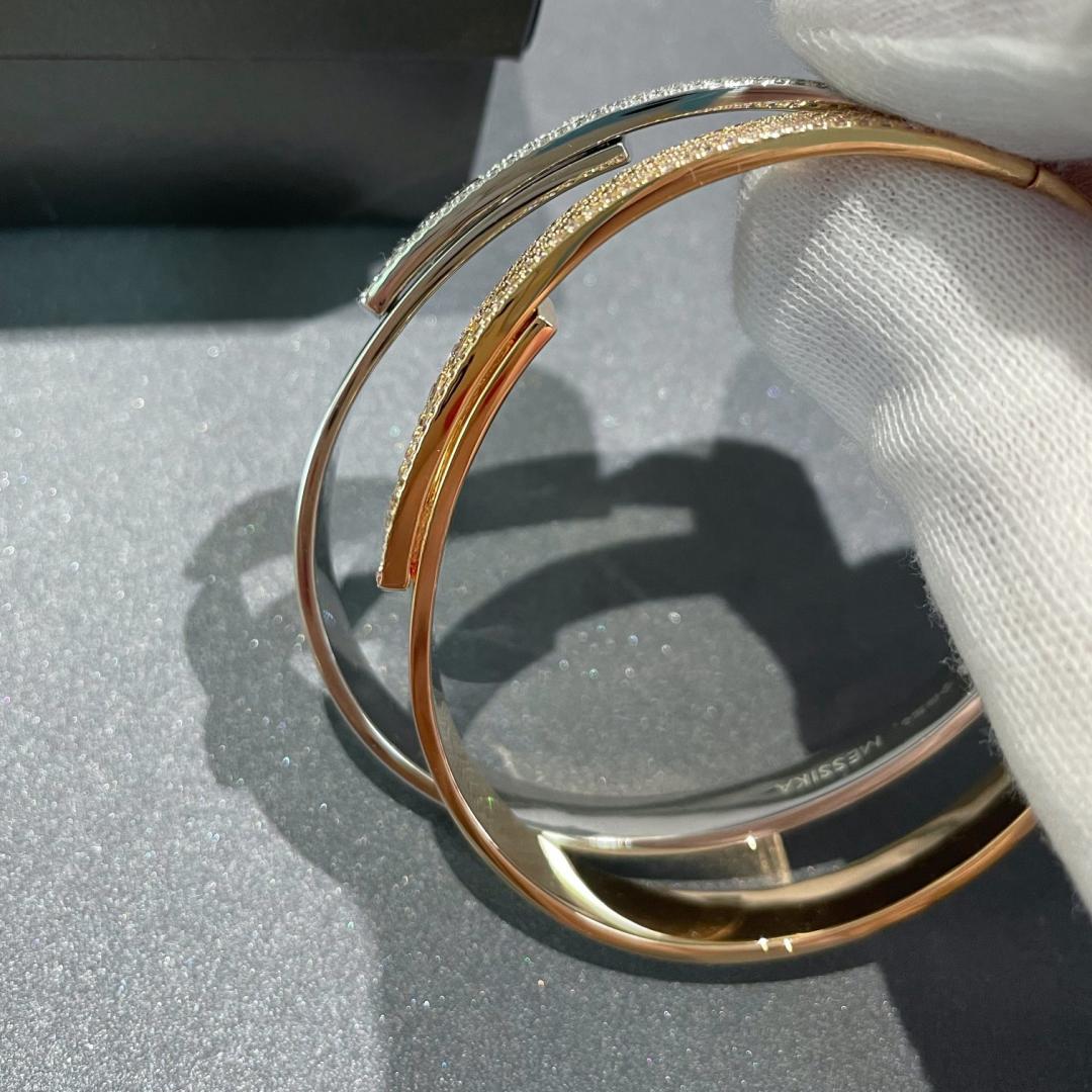 [Regalia  Jewels]Move Noa Rose Gold Pav¨¦ Diamond Bangle Bracelet