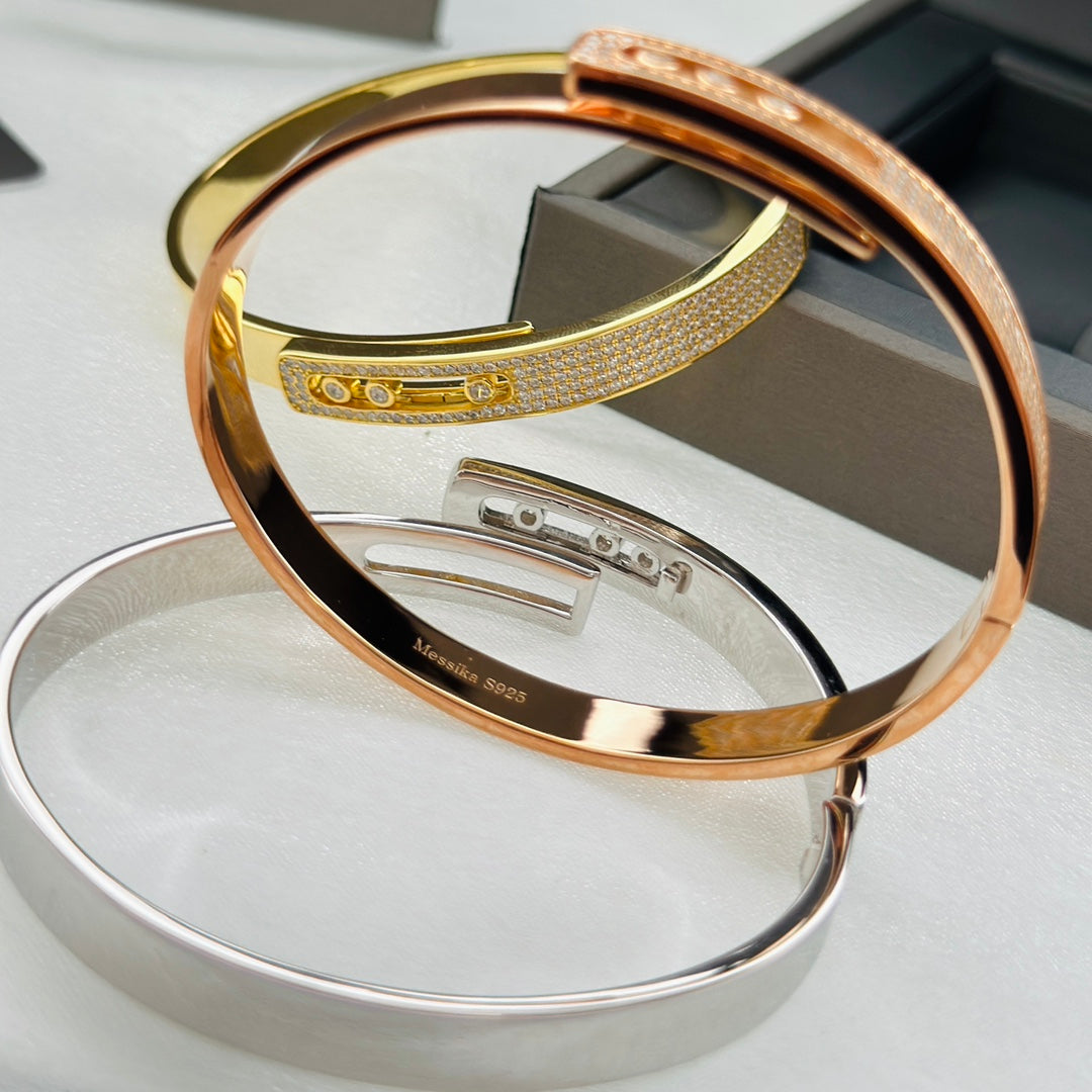 [Regalia  Jewels]Move Noa Rose Gold Pav¨¦ Diamond Bangle Bracelet