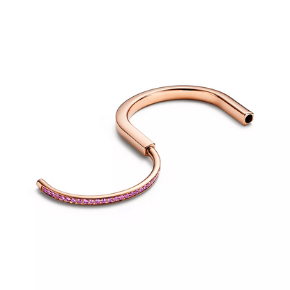 [Regalia Jewels]LOCK BRACELET ROSE DIAMOND PINK GOLD