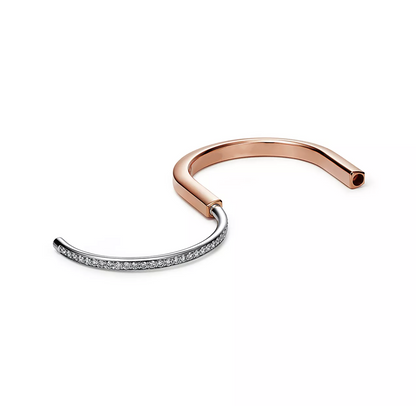[Regalia Jewels]LOCK BRACELET ROSE AND WHITE GOLD DIAMOND