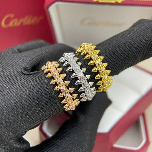 [Solara jewelry]High Jewelry Spiked Pave Band Ring