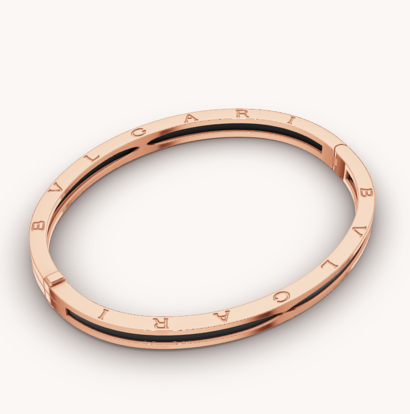 [Regalia Jewelry]ZERO 1 PINK GOLD WITH BLACK CERAMIC BRACELET