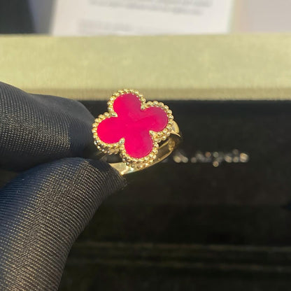 [Regalia Jewelry]NEW CLOVER PINK ENAMEL RINGS