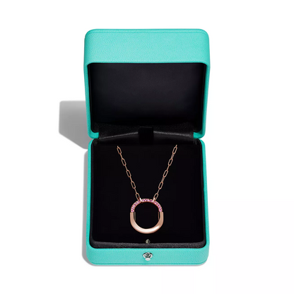 [Regalia Jewels]LOCK MEDIUM PENDANT PINK DIAMOND PINK GOLD NECKLACE