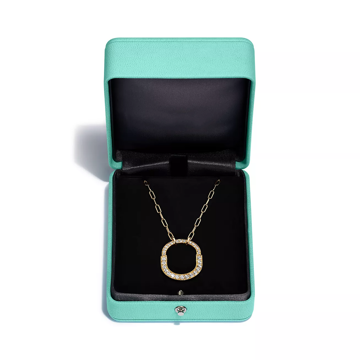 [Regalia Jewels]LOCK NECKLACE MEDIUM PENDANT GOLD PAVED DIAMONDS