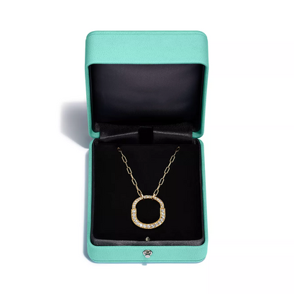 [Regalia Jewels]LOCK NECKLACE MEDIUM PENDANT GOLD PAVED DIAMONDS