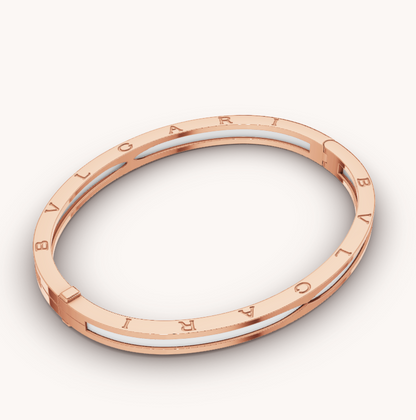 [Regalia Jewelry]ZERO 1 PINK GOLD WITH WHITE CERAMIC BRACELET