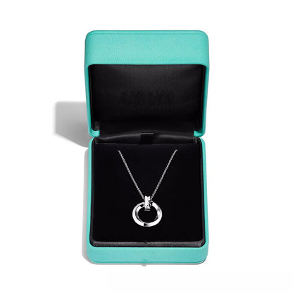 [Regalia Jewels]T CIRCLE PENDENT SILVER NECKLACE