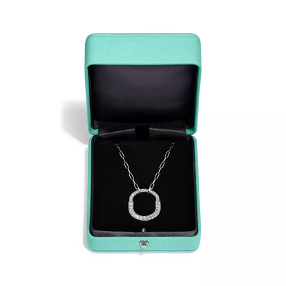 [Regalia Jewels]LOCK NECKLACE MEDIUM PENDANT SILVER PAVED DIAMONDS