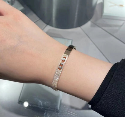[Regalia  Jewels]Move Noa Rose Gold Pav¨¦ Diamond Bangle Bracelet