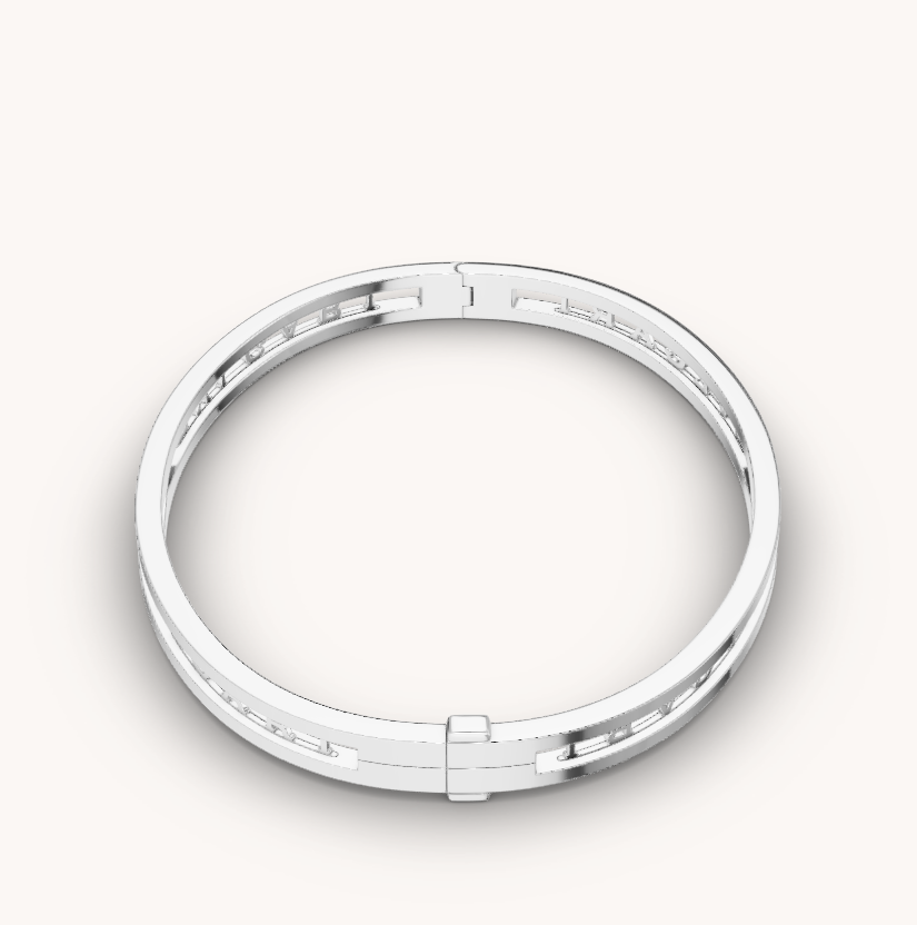 [Regalia Jewelry]ZERO 1 SPIRAL LOGO SILVER BRACELET