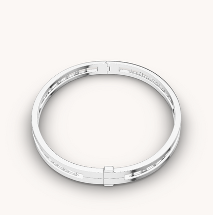 [Regalia Jewelry]ZERO 1 SPIRAL LOGO SILVER BRACELET