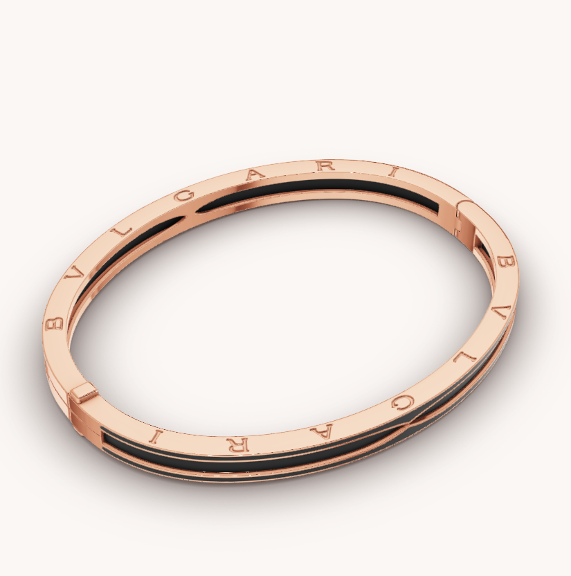 [Regalia Jewelry]ZERO 1 PINK GOLD WITH MATTE BLACK CERAMIC BRACELET