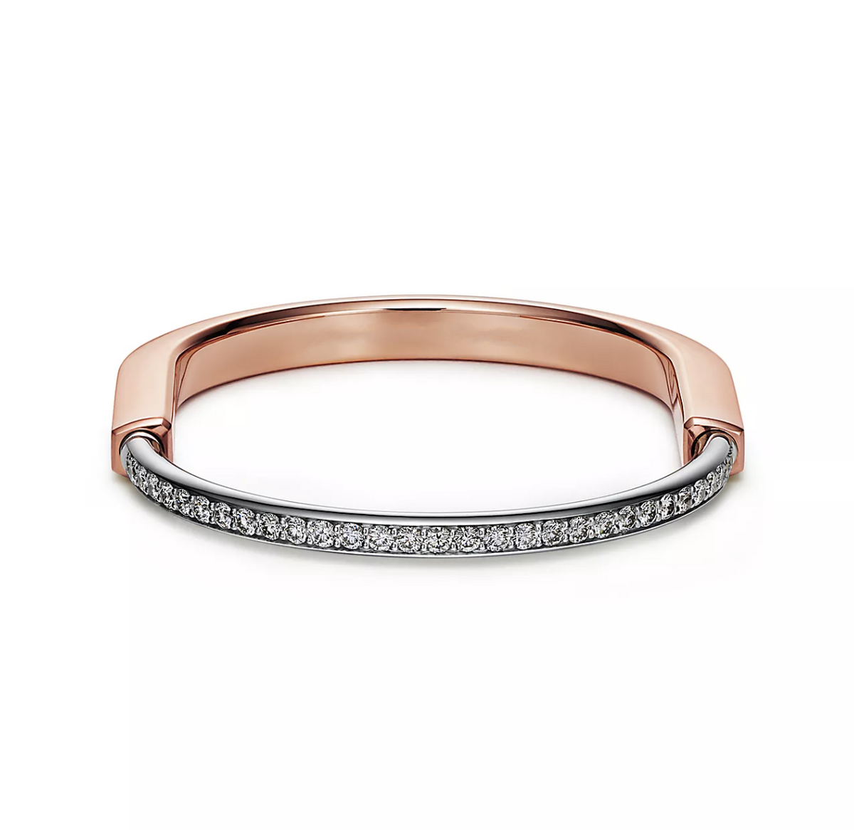 [Regalia Jewels]LOCK BRACELET ROSE AND WHITE GOLD DIAMOND