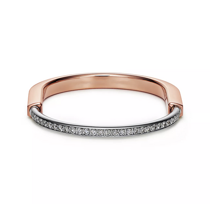 [Regalia Jewels]LOCK BRACELET ROSE AND WHITE GOLD DIAMOND