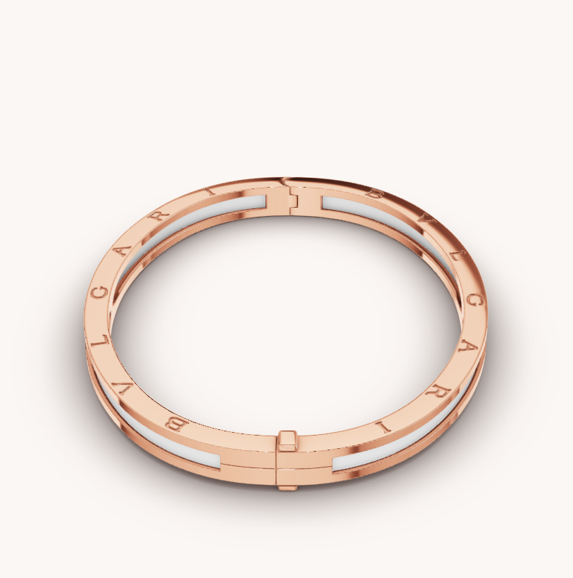 [Regalia Jewelry]ZERO 1 PINK GOLD WITH WHITE CERAMIC BRACELET