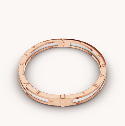 [Regalia Jewelry]ZERO 1 PINK GOLD WITH WHITE CERAMIC BRACELET