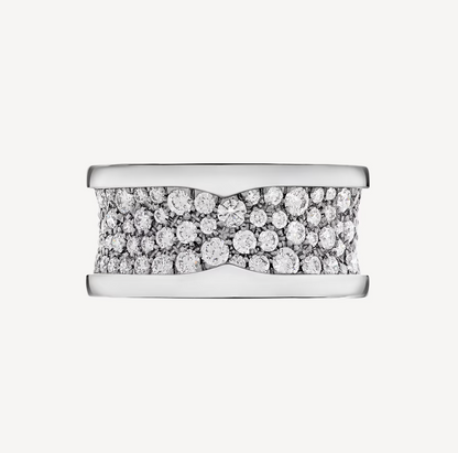 [Regalia Jewelry]ZERO 1 WITH PAVED DIAMONDS ON THE SPIRAL RING