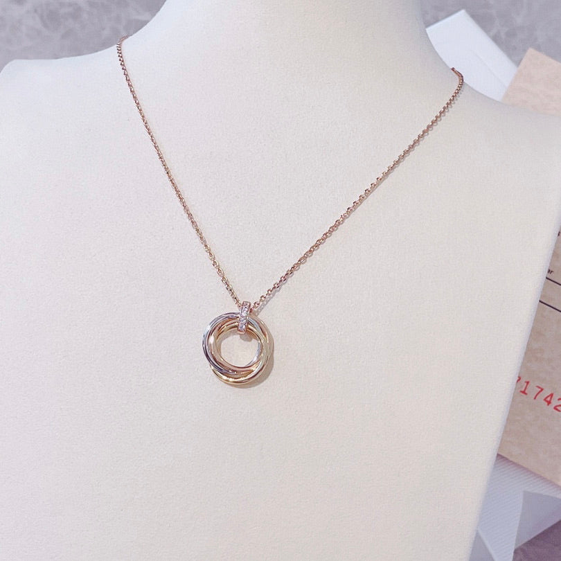 [Regalia Jewelry]TRINITY NECKLACE GOLD  DIAMONDS