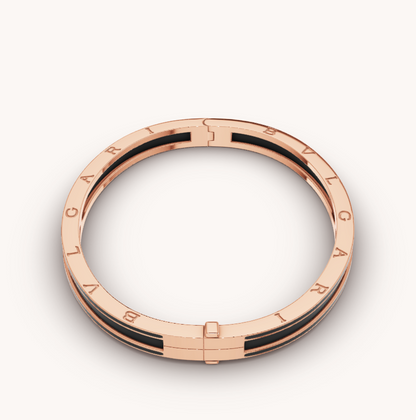 [Regalia Jewelry]ZERO 1 PINK GOLD WITH MATTE BLACK CERAMIC BRACELET