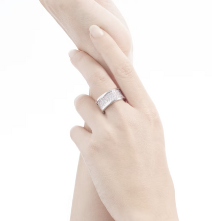 [Regalia Jewelry]ZERO 1 WITH PAVED DIAMONDS ON THE SPIRAL RING
