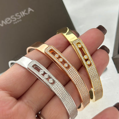[Regalia  Jewels]Move Noa Rose Gold Pav¨¦ Diamond Bangle Bracelet