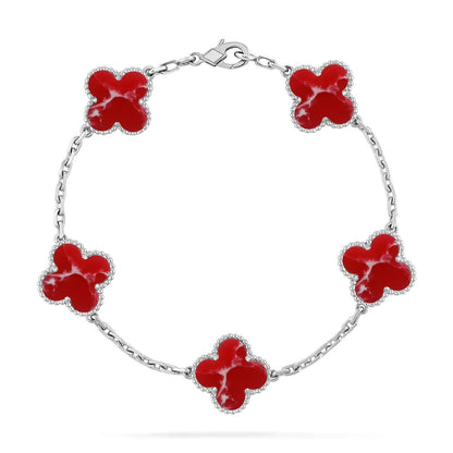 [Regalia Jewelry]CLOVER 5 MOTIF RED PATTERN BRACELET COLLECTION