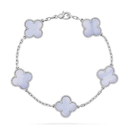 [Regalia Jewelry] CLOVER 5 MOTIF PURPLE CHALCEDONY BRACELET COLLECTION