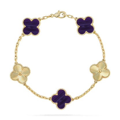 [Regalia Jewelry]CLOVER 5 MOTIF PURPLE STRIPES BRACELET COLLECTION