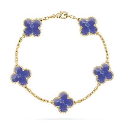 [Regalia Jewelry]CLOVER 5 MOTIF BLUE VEINS BRACELET COLLECTION