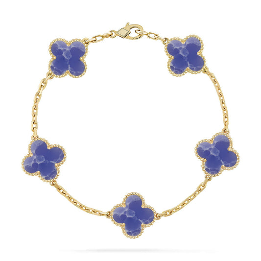 [Regalia Jewelry]CLOVER 5 MOTIF BLUE VEINS BRACELET COLLECTION
