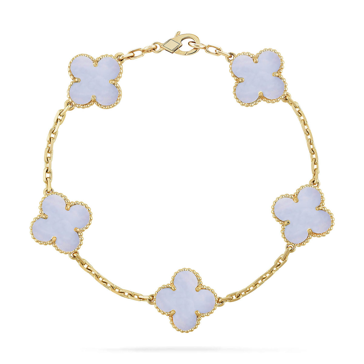 [Regalia Jewelry] CLOVER 5 MOTIF PURPLE CHALCEDONY BRACELET COLLECTION